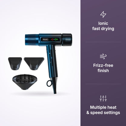 Wahl Vanquish Midnight Blue Hair Dryer key benefits