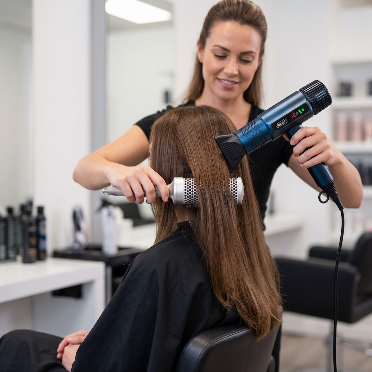 Wahl Vanquish Midnight Blue Hair Dryer in use