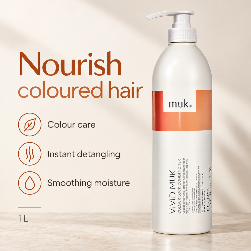 Vivid muk Colour Lock Conditioner 1000ml benefits: Colour care, Instant detangling, Smoothing moisture
