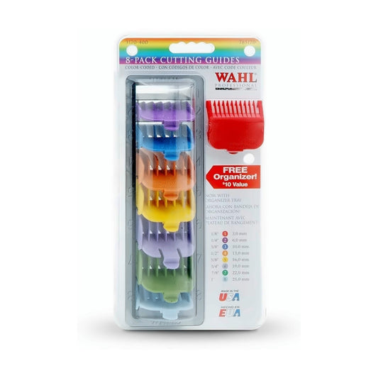 Wahl colour-coded guide comb pack #1–#8 with clear organiser
