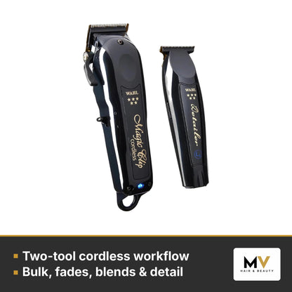 Wahl 5 Star Black Magic Clip & Detailer Li Combo – Two-tool cordless workflow, Bulk, fades, blends & detail