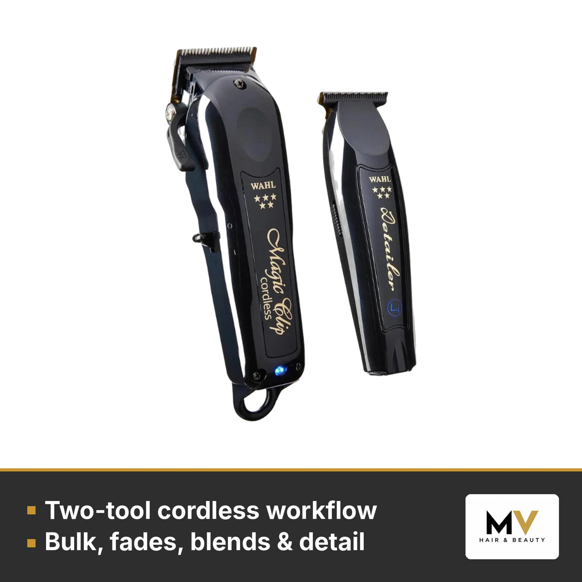 Wahl 5 Star Black Magic Clip & Detailer Li Combo – Two-tool cordless workflow, Bulk, fades, blends & detail