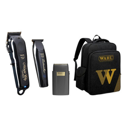 Wahl 5 Star Black Magic Clip & Detailer Li Combo + Micro Power Finishing Tool & Barber Backpack – all bundle items together