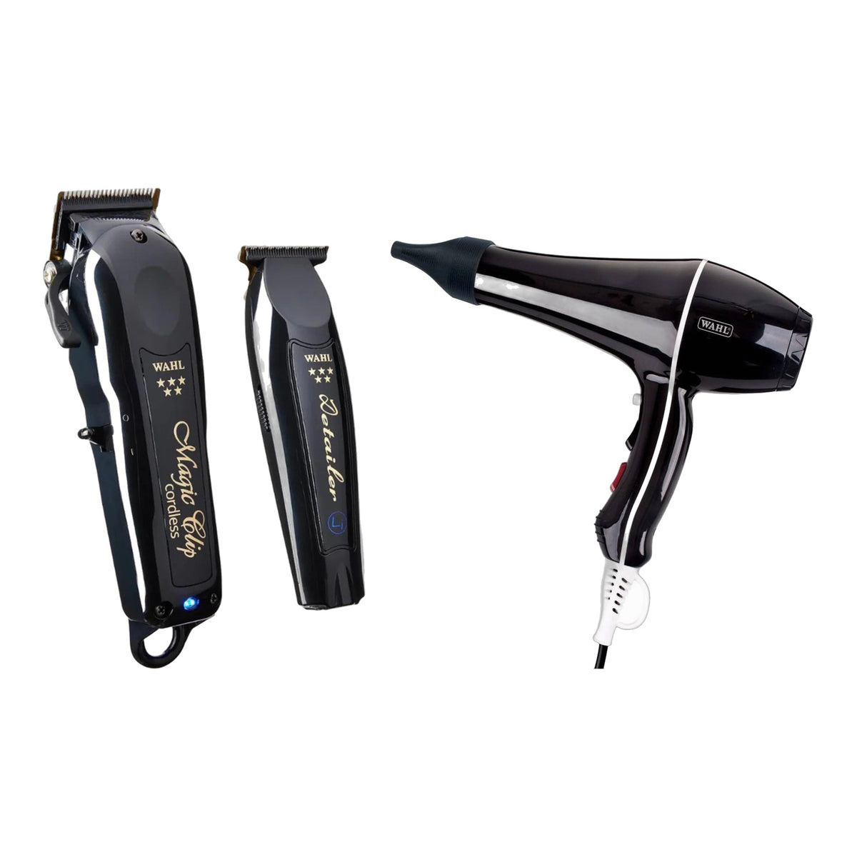 Wahl 5 Star Black Magic Clip & Detailer Li Combo + Power Dry 2000W Dryer – all bundle items together