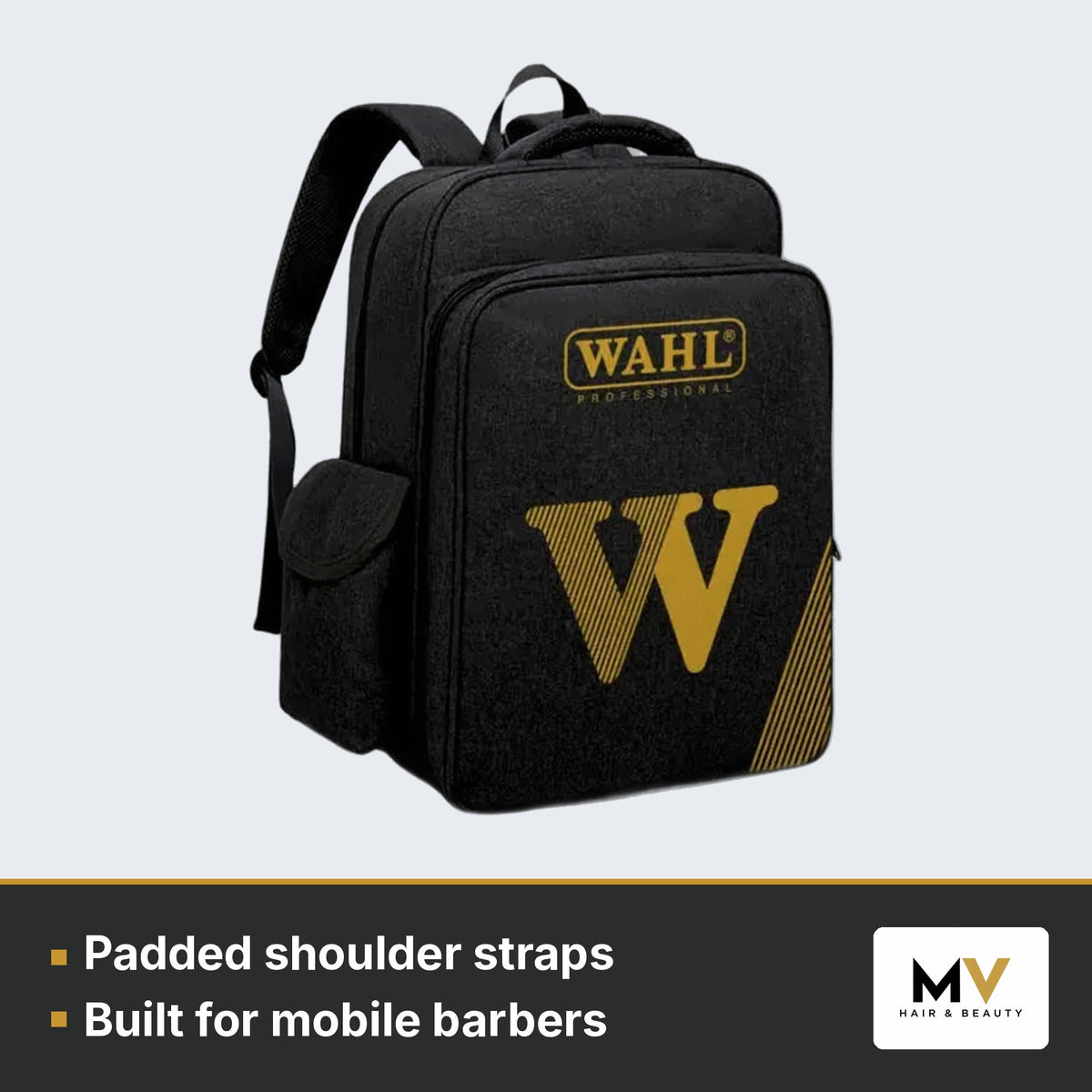 Wahl Professional Barber Backpack – Black – Padded shoulder straps, Built for mobile barbers