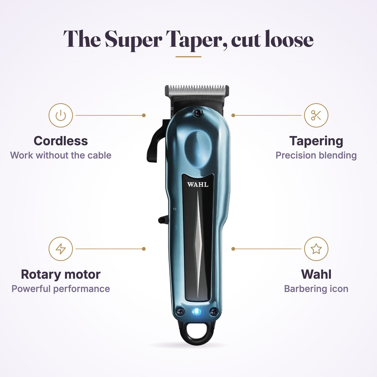 Wahl Super Taper X cordless clipper, product view 5