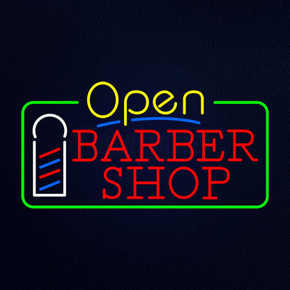 LED Open Sign "Barber Shop" 80 x 40cm